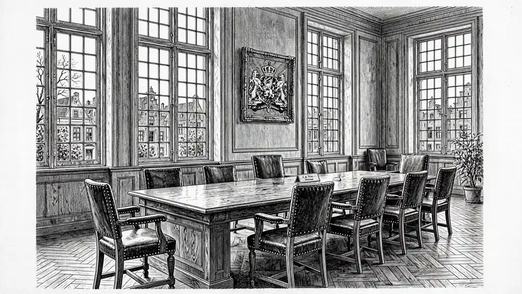 Formele vergaderzaal van een Nederlandse toezichthouder
